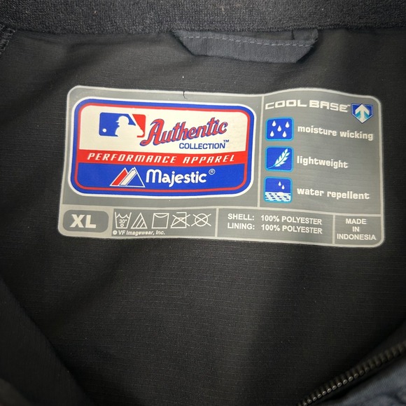 Majestic New York Yankees Cool Base Quarter Zip Windshirt Mens XL Blue Baseball - Picture 5 of 8